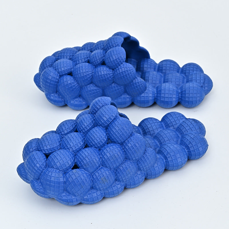 Summer Fashion Massage Mesh Bubble Slides | High-Sense Indoor Anti-Skid Bathroom Shoes | Trendy Minimalist Bubble Cloud Slippers | Luxury-Label Statuesque Home Footwear | 2026 High-Fashion Radiant Leisure Slides