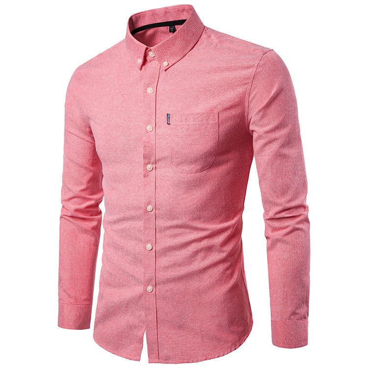 Men’s Korean Style Slim Fit Dress Shirt | Premium Long Sleeve K-Fashion Formal Shirt | Minimalist Tailored Men’s Professional Clothes