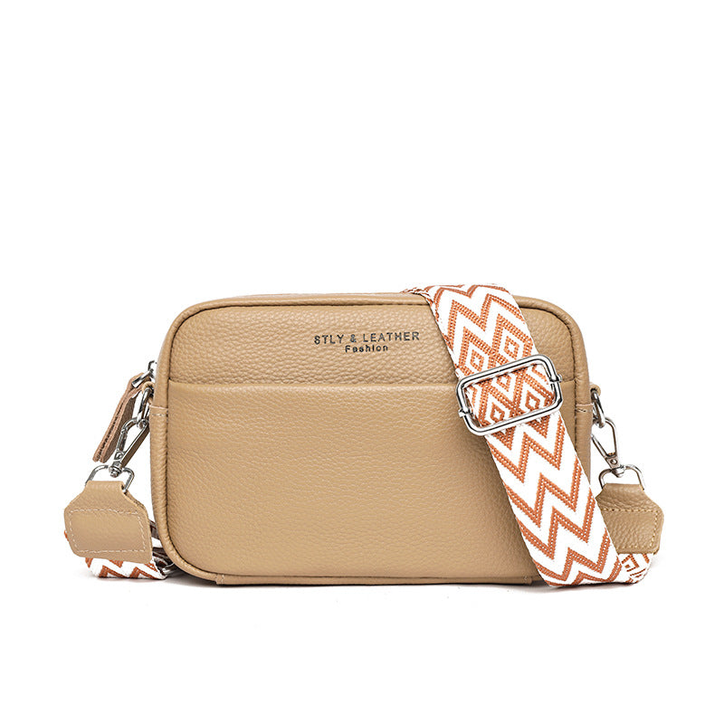 Rhombus Embroidered Crossbody Bag | Fashion Small Square Shoulder Bag for Women | Trendy Wide Strap Camera Bag | Elegant Embroidered Lattice Messenger Purse