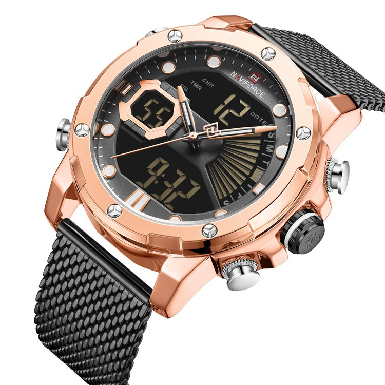 Men’s Luxury Sports Watch | High-Sense Multi-Functional Chronograph | Trendy Waterproof Military-Style Wristwatch | Rugged Tactical Men’s Sports Watch | 2026 High-Fashion Performance Digital-Analog Watch