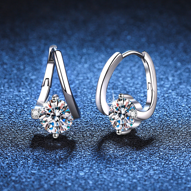 S925 Sterling Silver Moissanite Earrings | Affordable Luxury Sparkling Studs | High-Sense VVS Clarity Moissanite Jewelry | Trendy Minimalist Silver Earrings | 2026 High-Fashion Radiant Women’s Accessories