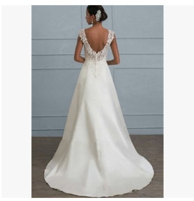 Women’s White Lace Temperament Maxi Dress | European Backless Wedding Bridesmaid Dress | Low-Cut Elegant Evening Gown | Plus Size Lace Long Skirt
