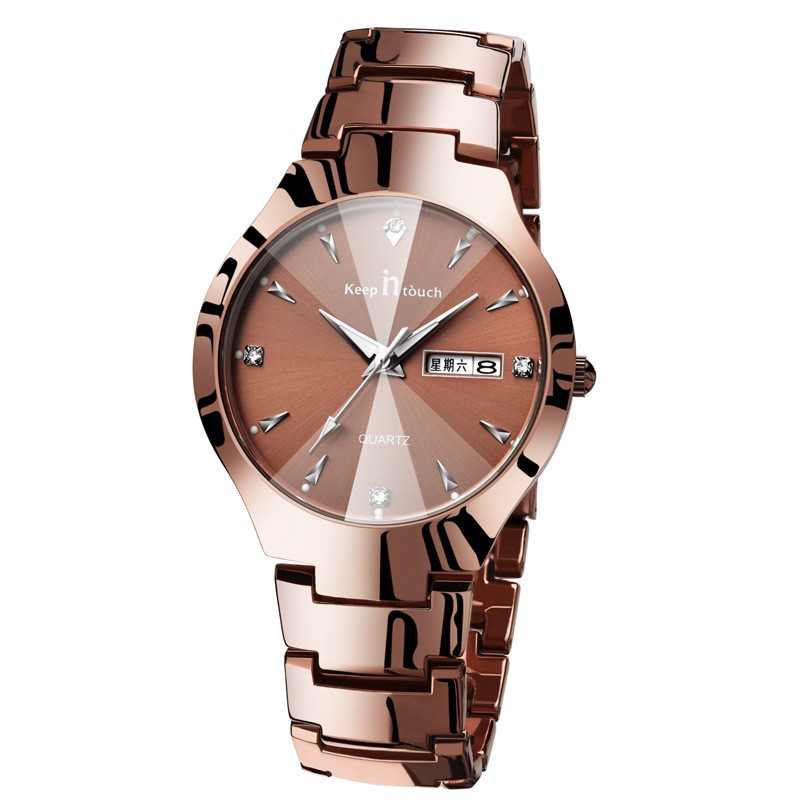 Luxury Luminous Couple Watch Set | Matching Quartz Watches with Calendar | Glow-in-the-Dark Water Resistant Lovers' Timepiece | Elegant Men & Women Business Wristwatch Set