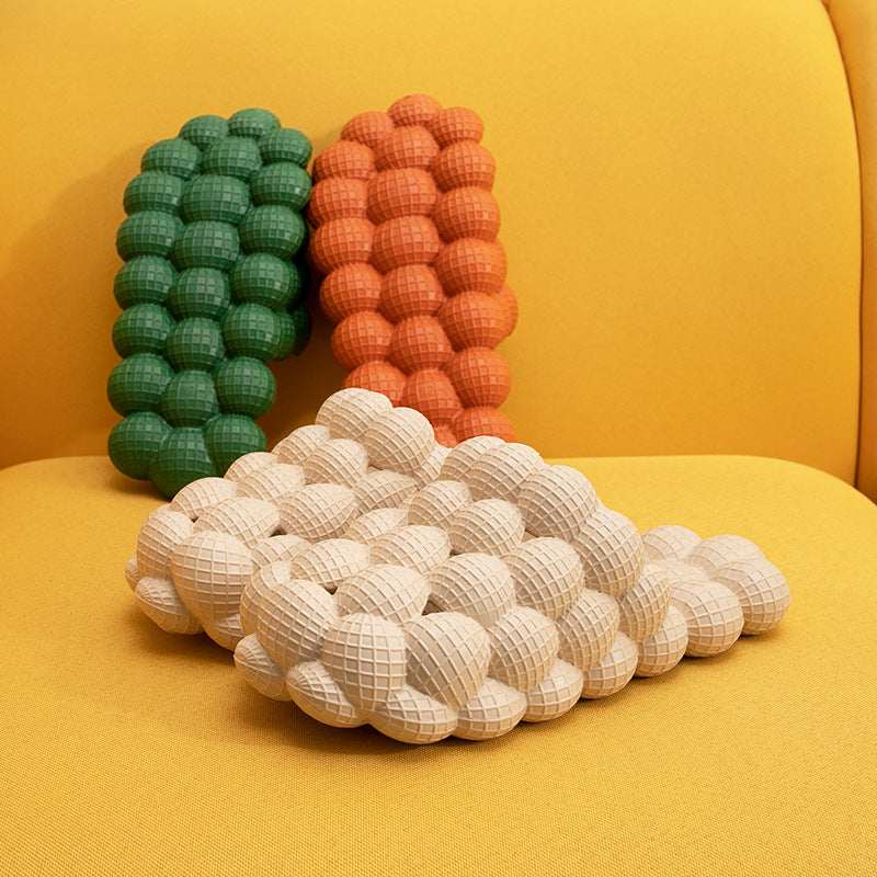 Summer Fashion Massage Mesh Bubble Slides | High-Sense Indoor Anti-Skid Bathroom Shoes | Trendy Minimalist Bubble Cloud Slippers | Luxury-Label Statuesque Home Footwear | 2026 High-Fashion Radiant Leisure Slides