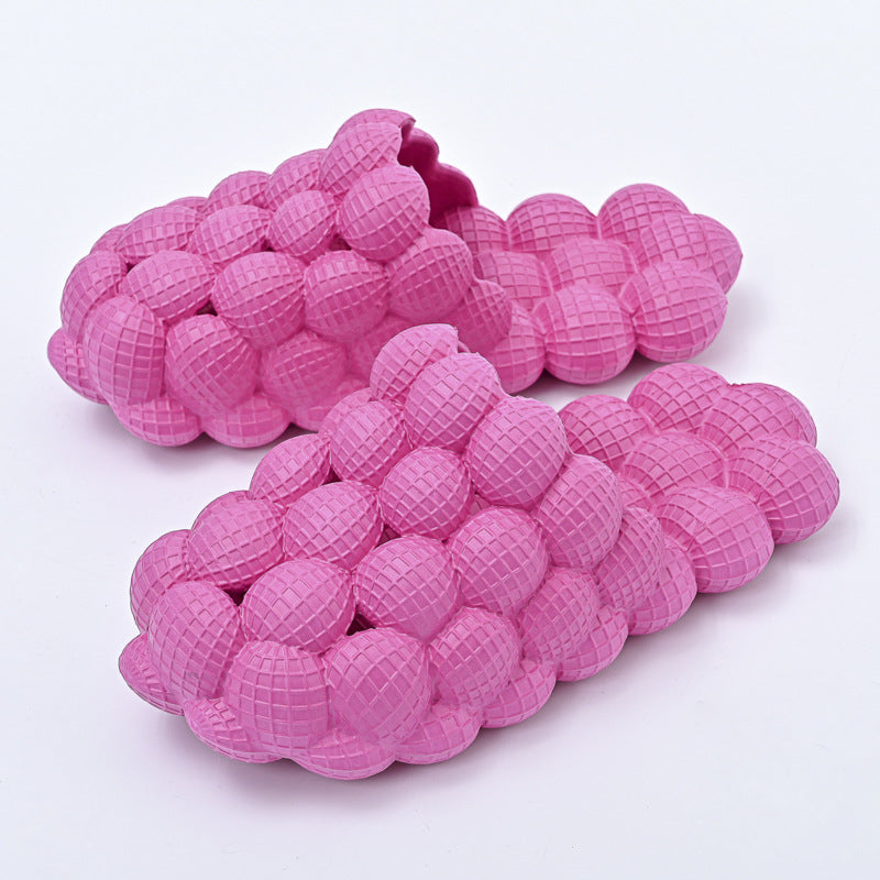 Summer Fashion Massage Mesh Bubble Slides | High-Sense Indoor Anti-Skid Bathroom Shoes | Trendy Minimalist Bubble Cloud Slippers | Luxury-Label Statuesque Home Footwear | 2026 High-Fashion Radiant Leisure Slides