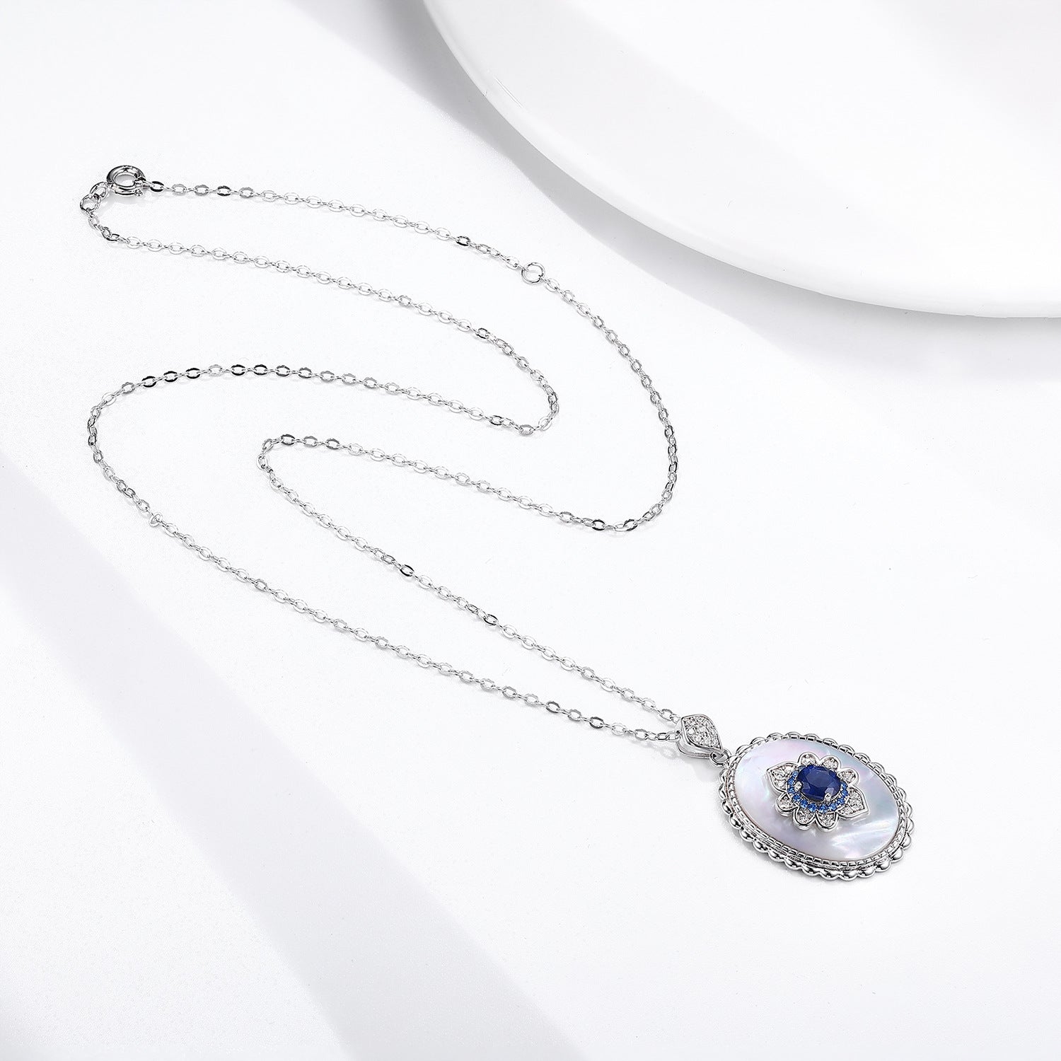 Sapphire Diamond Pendant Necklace | S925 Sterling Silver Luxury Charm | High-Sense Wedding & Party Jewelry | Trendy Minimalist Radiant Gemstone Necklace | Luxury-Label Statuesque 2026 High-Fashion Emerald-Luxe Essential