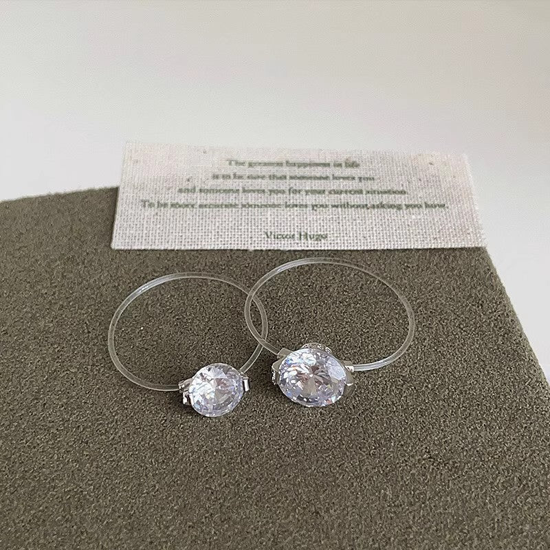 Light-luxury Transparent-thread Invisible Mermaid-tear Ring For Women