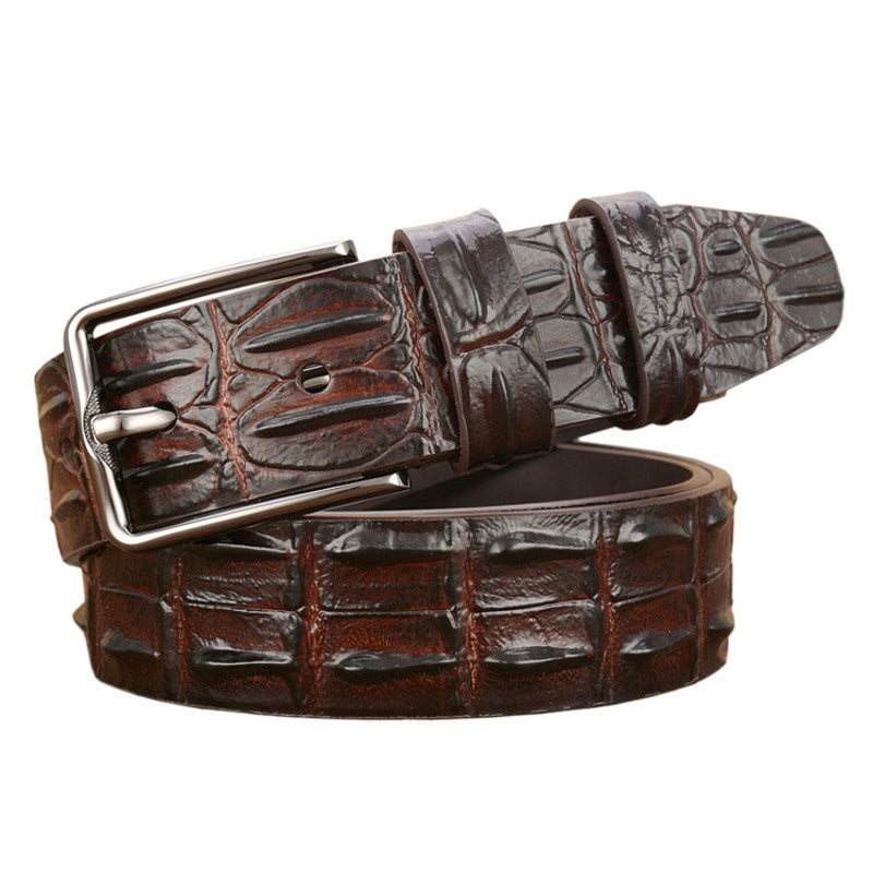 Men’s Luxury Dermis Leather Belt | Premium Genuine Top-Layer Leather Design | Executive Fashion Male Waistband | High-Quality Designer Pin Buckle Belt for Men