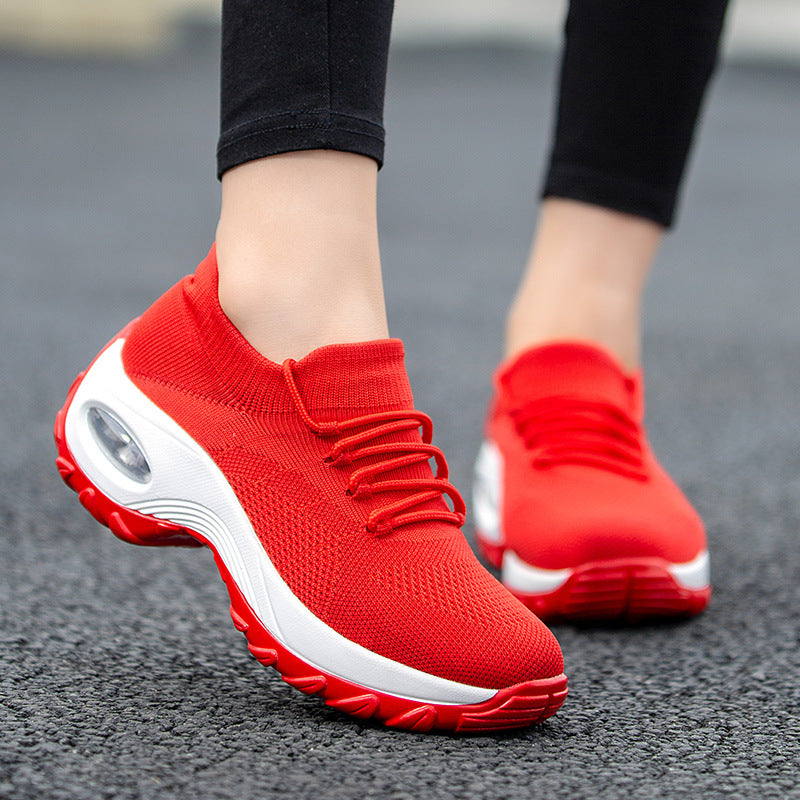 Women’s Flying-Knit Socks Shoes | Breathable Shaking Platform Sneakers | High-Sense Lightweight Walking Shoes | Trendy Minimalist Slip-On Sports Shoes | 2026 High-Fashion Ergonomic Wedge Sneakers