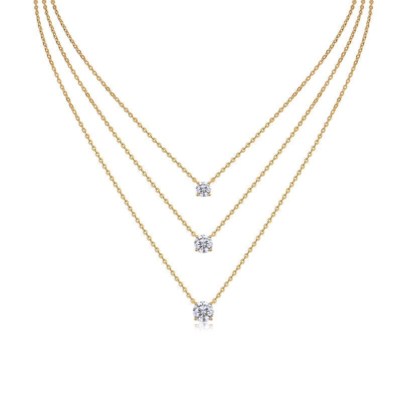 3 Carat Luxury Morganite Gemstone Pendant Necklace | S925 Sterling Silver Gold Plated Collar Chain | Minimalist Fashion Fine Jewelry for Women