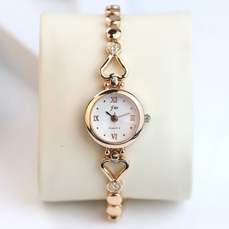 Women’s Elegant Steel Strap Student Watch Set | Minimalist Quartz Wristwatch with Matching Bracelet | Chic Stainless Steel Jewelry Watch | 2026 Trendy Student Gift Set | Sophisticated Silver/Gold Tone Watch Set
