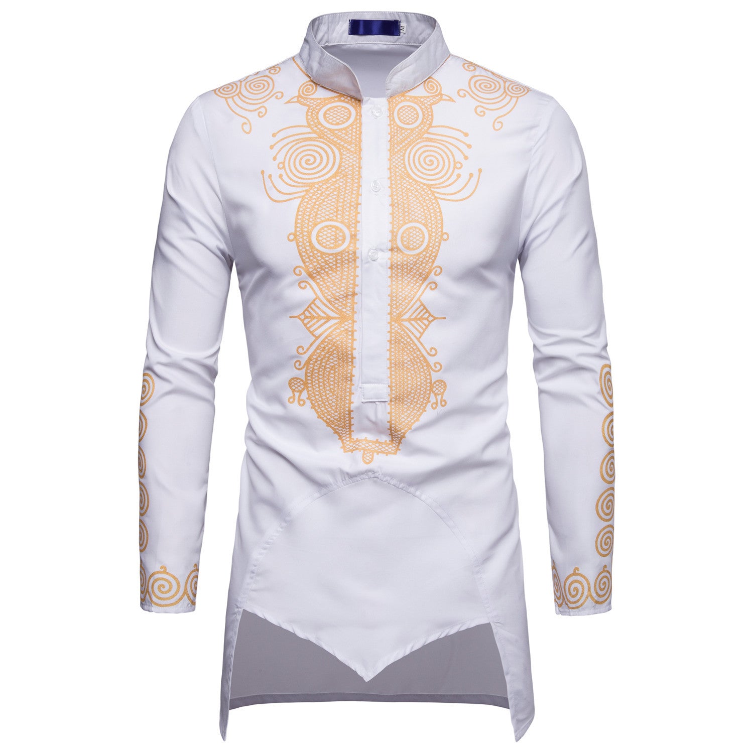 Men’s Modern African Print Pullover | Hip-Hop Style African Long Robe | Urban Dashiki Streetwear for Men | Casual African Print Longline Shirt | Global Heritage Apparel