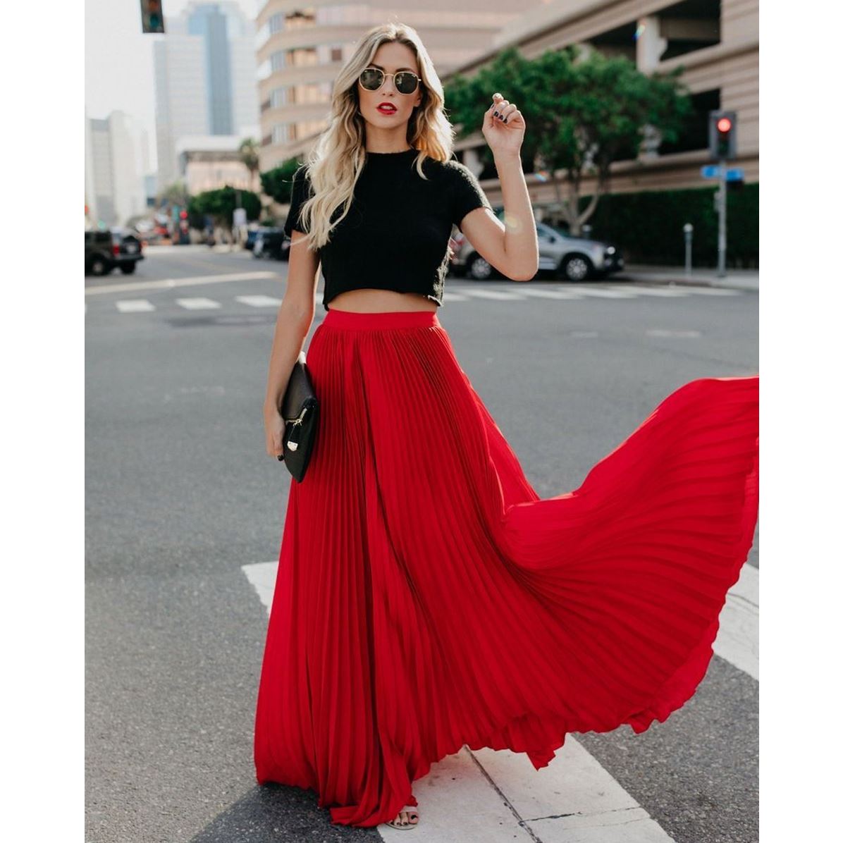 Women’s Fashion Casual High-Waist Long Skirt | Elegant Flowy A-Line Maxi Skirt | Trendy Solid Color Long Skirts for Girls | Comfortable Lightweight Summer Beach Skirt | 2026 Modern Bohemian Casual Bottoms