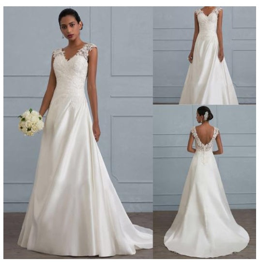 Women’s White Lace Temperament Maxi Dress | European Backless Wedding Bridesmaid Dress | Low-Cut Elegant Evening Gown | Plus Size Lace Long Skirt