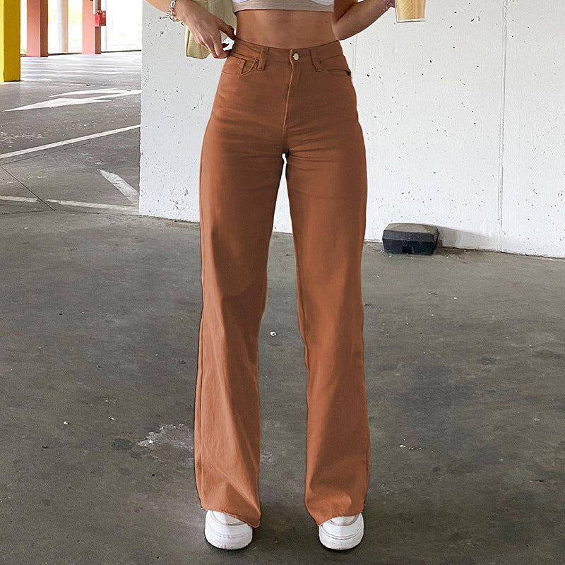 Spice Girl Style High-Waist Bell-Bottom Jeans | Slim Fit Flared Denim for Women | High-Sense Retro Streetwear Jeans | Trendy Minimalist Wide-Leg Denim | 2026 High-Fashion Statuesque Flare Pants