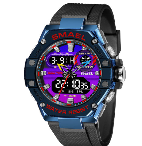 Men’s Digital Alloy Electronic Watch | Luxury Industrial Silver Wristwatch | Waterproof Cyberpunk Style Digital Watch | High-Sense Metal Belt Fashion Watch
