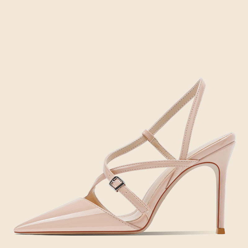 Women’s One-Word Toe High Heel Sandals | Minimalist Single Strap Evening Stilettos | Elegant Open-Toe Wedding & Party Heels | High-Sense Chic Formal Sandals | 2026 Trendy Essentials Footwear
