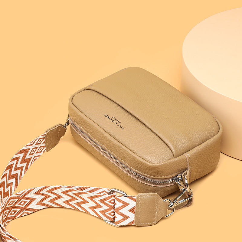 Rhombus Embroidered Crossbody Bag | Fashion Small Square Shoulder Bag for Women | Trendy Wide Strap Camera Bag | Elegant Embroidered Lattice Messenger Purse