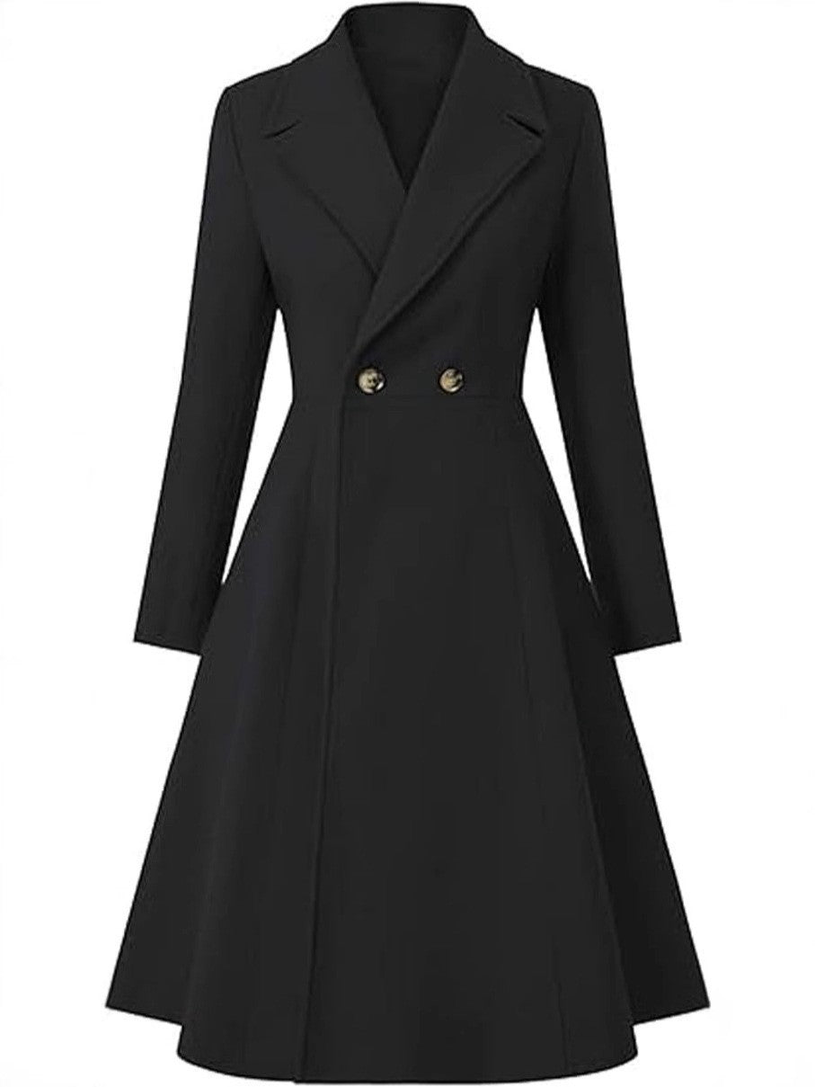 Women’s Classic Double-Breasted Trench Coat | Elegant Long Lapel Overcoat with Belt | Timeless Waterproof Autumn & Winter Jacket | High-Sense Professional Long Coat | 2026 British Style Trench for Women