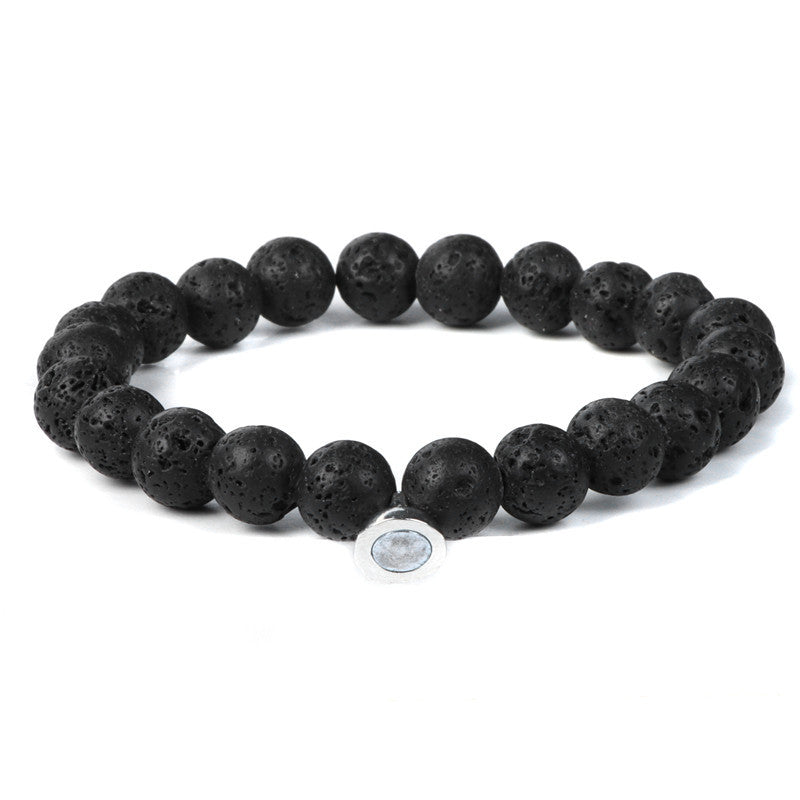 Lava Volcanic Stone Couple Bracelets with Magnetic Clasp | Natural Stone Energy Bracelet for Lovers | Vintage Versatile Couple Jewelry Set | Romantic Relationship Gift Set