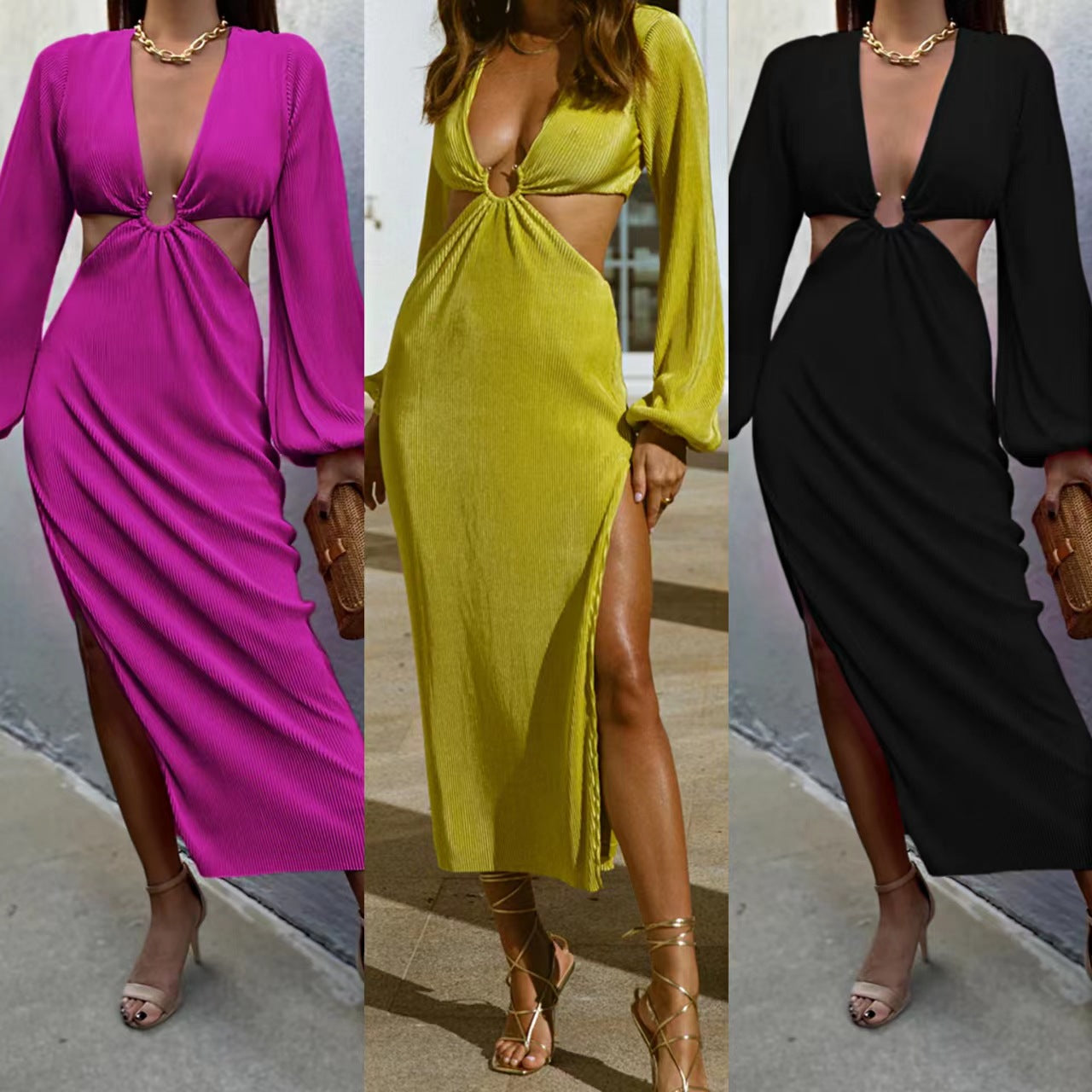 Women’s Autumn Pressed Pleated Waistless Dress | High-Sense Avant-Garde Evening Gown | Trendy Minimalist Artistic Silhouette Dress | Luxury-Label Statuesque Casual-Luxe Wear | 2026 High-Fashion Radiant Autumn Essential