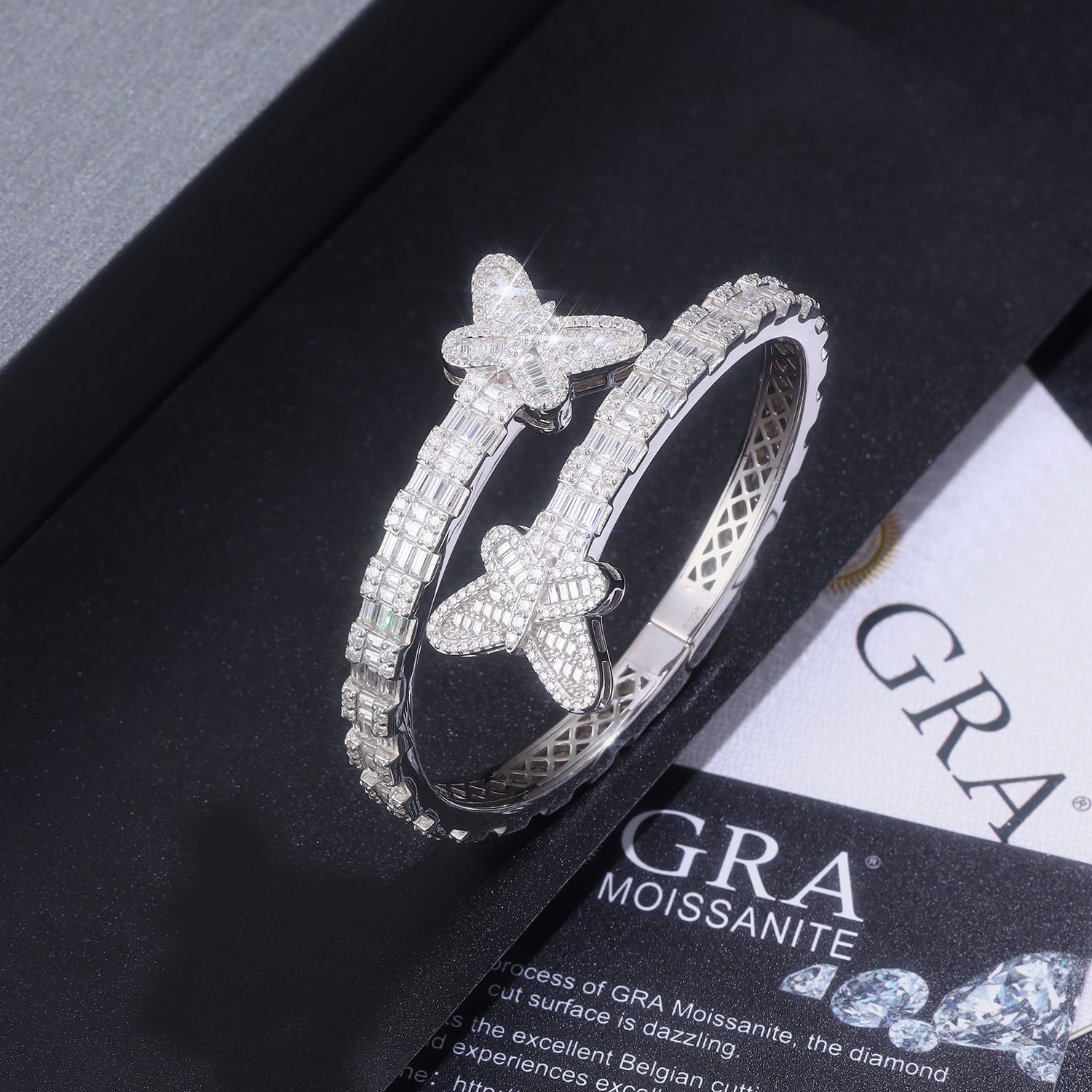 Luxury Top-Quality Moissanite Bracelet | S925 Sterling Silver with Platinum Plating | Elegant VVS Moissanite Tennis Bracelet | Trendy Conflict-Free Diamond Alternative Jewelry