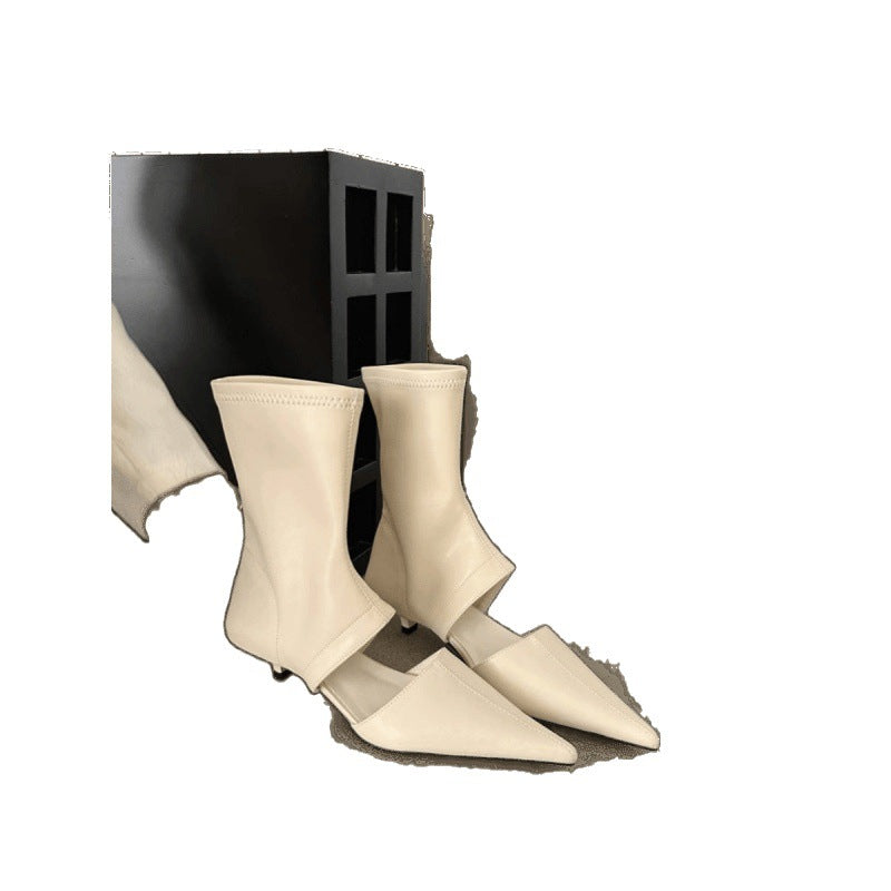 Women’s French Style Pointed-Toe Stiletto Heels | Elegant Stretchy Sock-Style Pumps | Sophisticated Office Wear High Heels | Minimalist Slim-Fit Stilettos for Women | 2026 Luxury Footwear