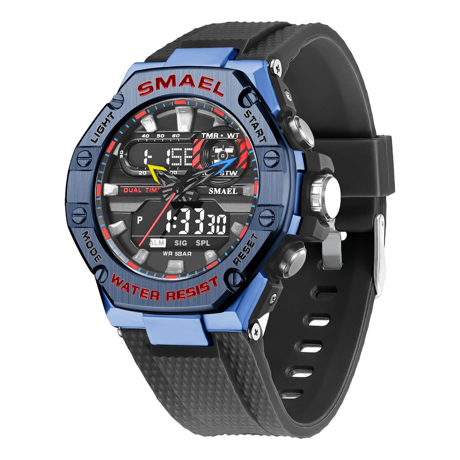 Men’s Digital Alloy Electronic Watch | Luxury Industrial Silver Wristwatch | Waterproof Cyberpunk Style Digital Watch | High-Sense Metal Belt Fashion Watch