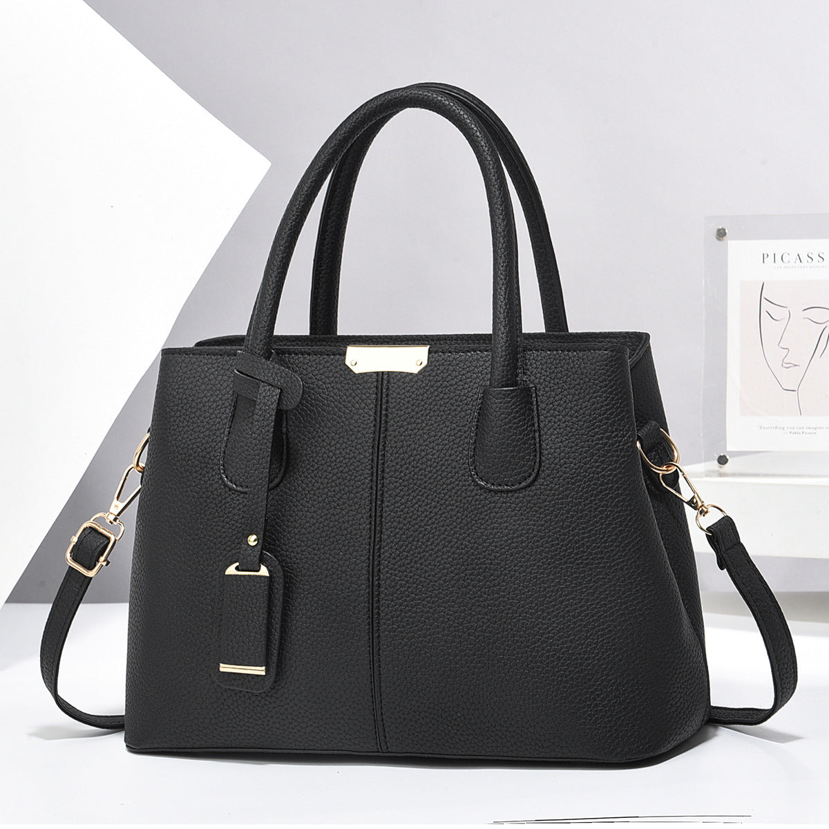 Women’s Large Capacity PU Leather Tote Bag | Elegant Square Shoulder Bag for Ladies | Luxury Fashion Crossbody Bag with Top Handle | Modern Professional Office Handbag | 2026 Trendy Daily Travel Tote