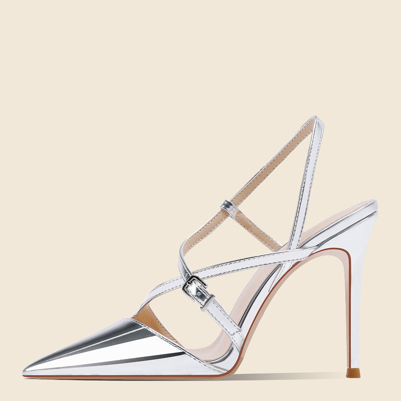 Women’s One-Word Toe High Heel Sandals | Minimalist Single Strap Evening Stilettos | Elegant Open-Toe Wedding & Party Heels | High-Sense Chic Formal Sandals | 2026 Trendy Essentials Footwear