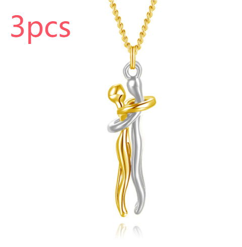 Love Hug Pendant Necklace for Couples | Unisex Romantic Hugging Figure Necklace | Minimalist Clavicle Chain Jewelry | Meaningful Valentine’s Day & Anniversary Gift