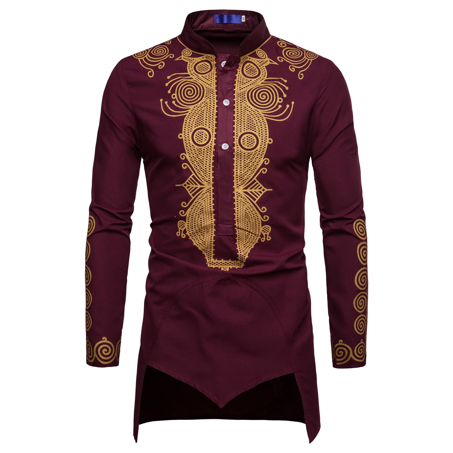 Men’s Modern African Print Pullover | Hip-Hop Style African Long Robe | Urban Dashiki Streetwear for Men | Casual African Print Longline Shirt | Global Heritage Apparel