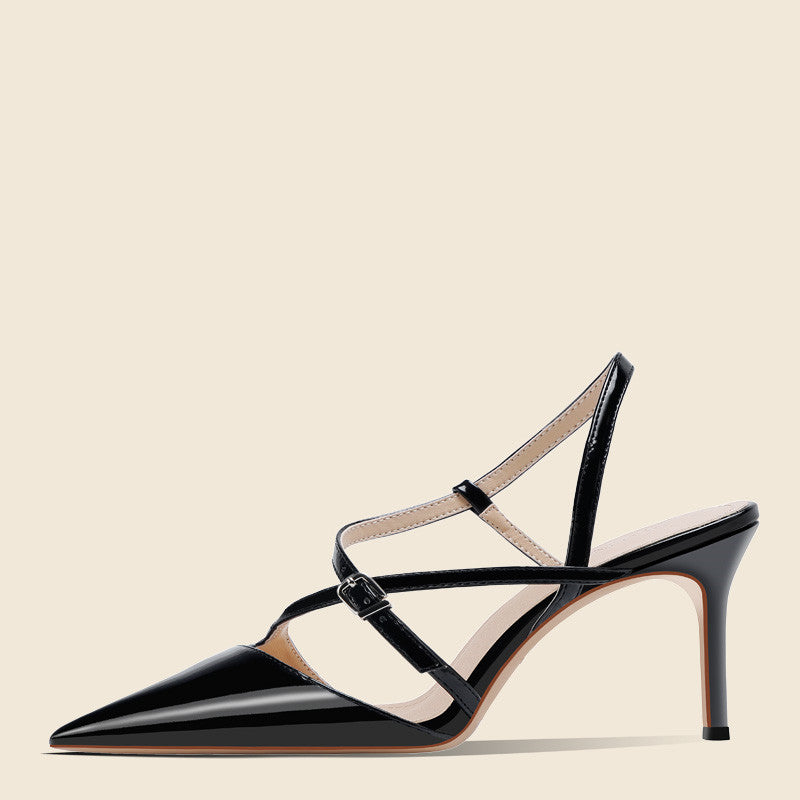 Women’s One-Word Strap High Heel Sandals | Elegant Single Strap Stiletto Heels | Minimalist Open-Toe Evening Sandals | High-Sense Classic Party Heels | 2026 Trendy Occasion Footwear