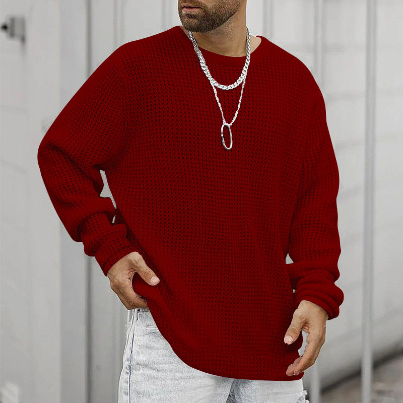 Men’s Casual Long Sleeve Crew Neck Top | High-Sense Loose Fit Urban Pullover | Trendy Minimalist Relaxed Fit Shirt | Luxury-Label Statuesque Men’s Essential | 2026 High-Fashion Radiant Comfort Wear