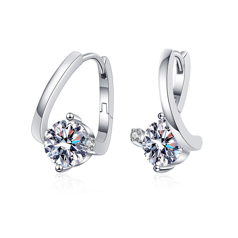 S925 Sterling Silver Moissanite Earrings | Affordable Luxury Sparkling Studs | High-Sense VVS Clarity Moissanite Jewelry | Trendy Minimalist Silver Earrings | 2026 High-Fashion Radiant Women’s Accessories