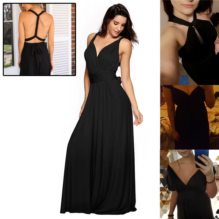 Women’s Multiway Backless Maxi Dress | Versatile Infinity Bridesmaid Dress | Summer Boho Floor-Length Party Gown |Bandage Clubwear Maxi | 2026 Convertible Evening Dress for Women