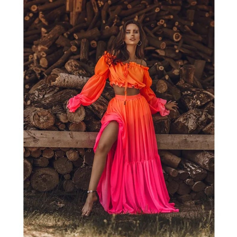 Women’s Sheer Top and Skirt Set | Trendy 2-Piece Mesh Co-ord Set | Sheer Floral/Solid Clubwear Outfit | Elegant See-Through Beach & Party Wear Set | 2026 Women’s Occasion Wear