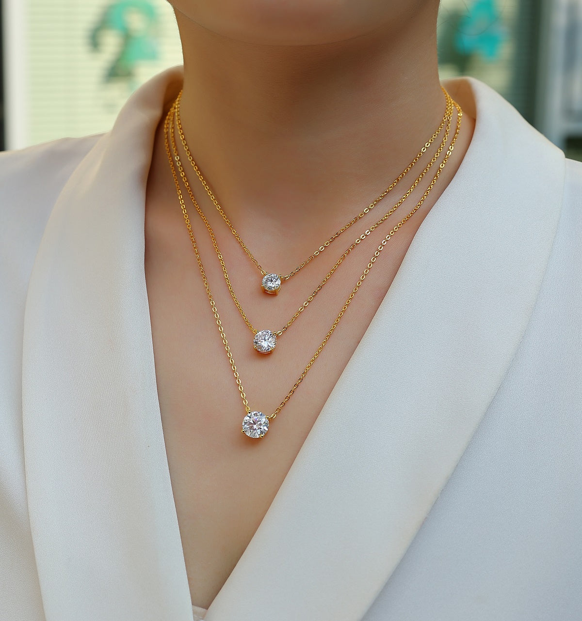 3 Carat Luxury Morganite Gemstone Pendant Necklace | S925 Sterling Silver Gold Plated Collar Chain | Minimalist Fashion Fine Jewelry for Women