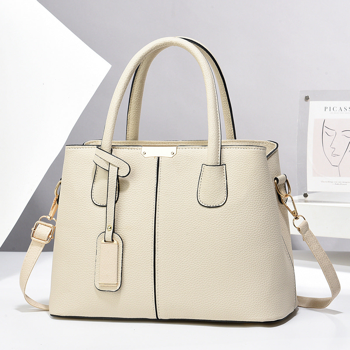 Women’s Large Capacity PU Leather Tote Bag | Elegant Square Shoulder Bag for Ladies | Luxury Fashion Crossbody Bag with Top Handle | Modern Professional Office Handbag | 2026 Trendy Daily Travel Tote