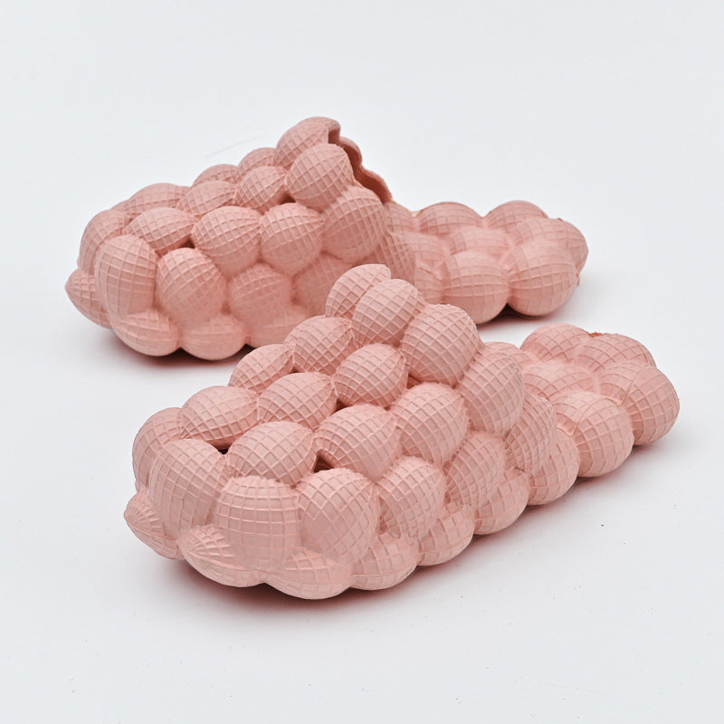 Summer Fashion Massage Mesh Bubble Slides | High-Sense Indoor Anti-Skid Bathroom Shoes | Trendy Minimalist Bubble Cloud Slippers | Luxury-Label Statuesque Home Footwear | 2026 High-Fashion Radiant Leisure Slides