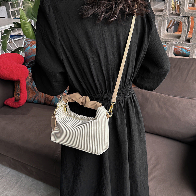 Women’s Pleated PU Leather "Cloud" Crossbody Bag | Elegant Small Cloud Tote with Adjustable Strap | Luxury Soft-Touch Messenger Bag | Trendy Minimalist Petite Handbag | 2026 High-Fashion Compact Purse for Ladies