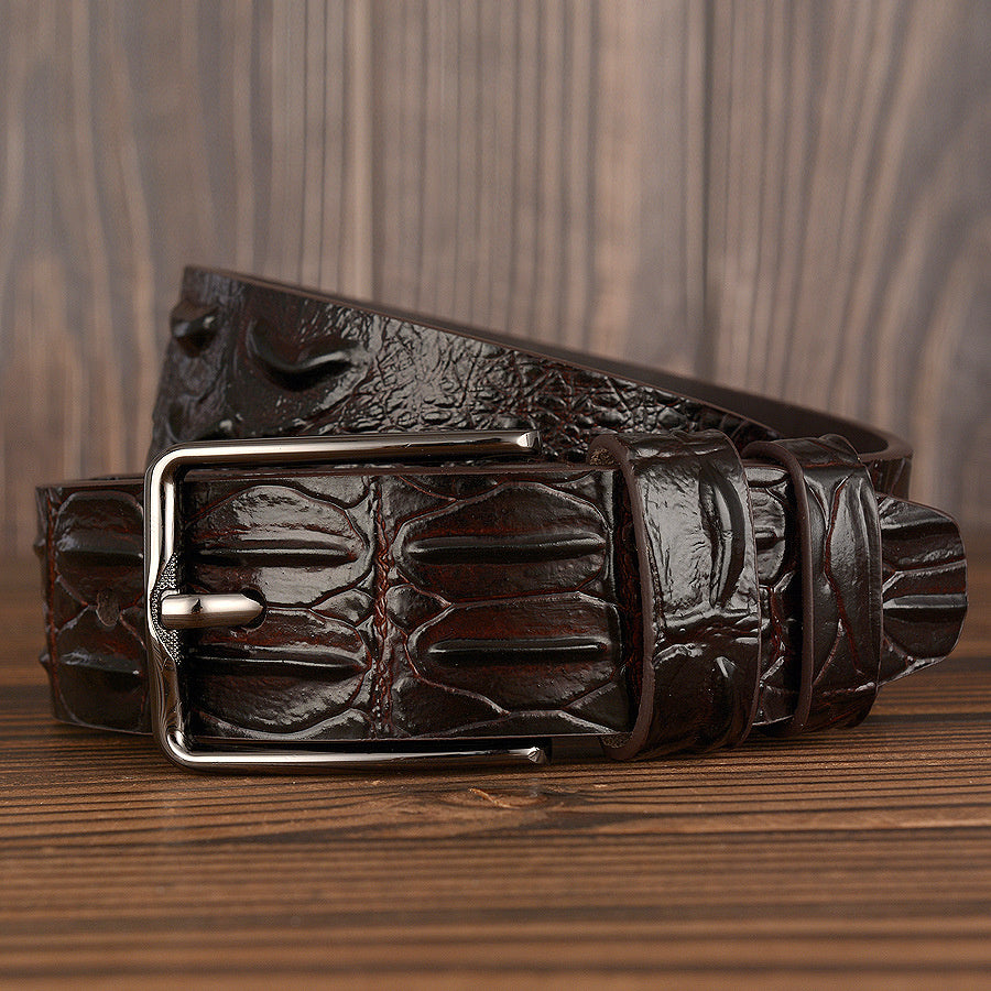 Men’s Luxury Dermis Leather Belt | Premium Genuine Top-Layer Leather Design | Executive Fashion Male Waistband | High-Quality Designer Pin Buckle Belt for Men