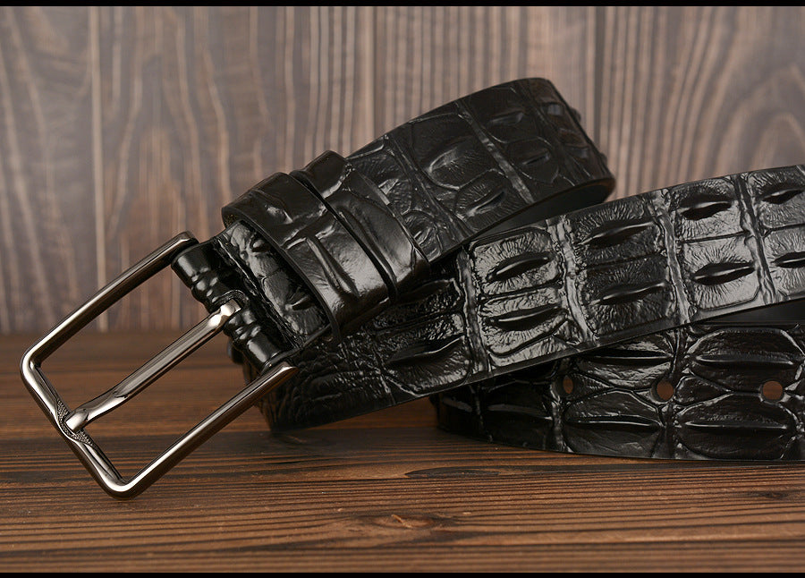 Men’s Luxury Dermis Leather Belt | Premium Genuine Top-Layer Leather Design | Executive Fashion Male Waistband | High-Quality Designer Pin Buckle Belt for Men