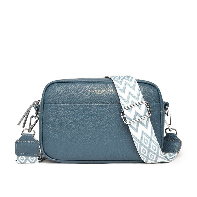 Rhombus Embroidered Crossbody Bag | Fashion Small Square Shoulder Bag for Women | Trendy Wide Strap Camera Bag | Elegant Embroidered Lattice Messenger Purse