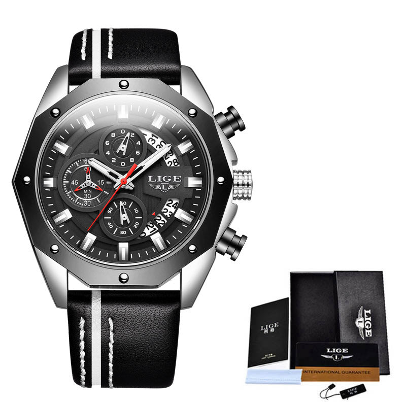 Luxury Men's Sport Chronograph Watch | Premium Silicone Strap Waterproof Wristwatch | Top Brand Luxury Quartz Date Clock | High-Performance Tactical Sport Watch for Men