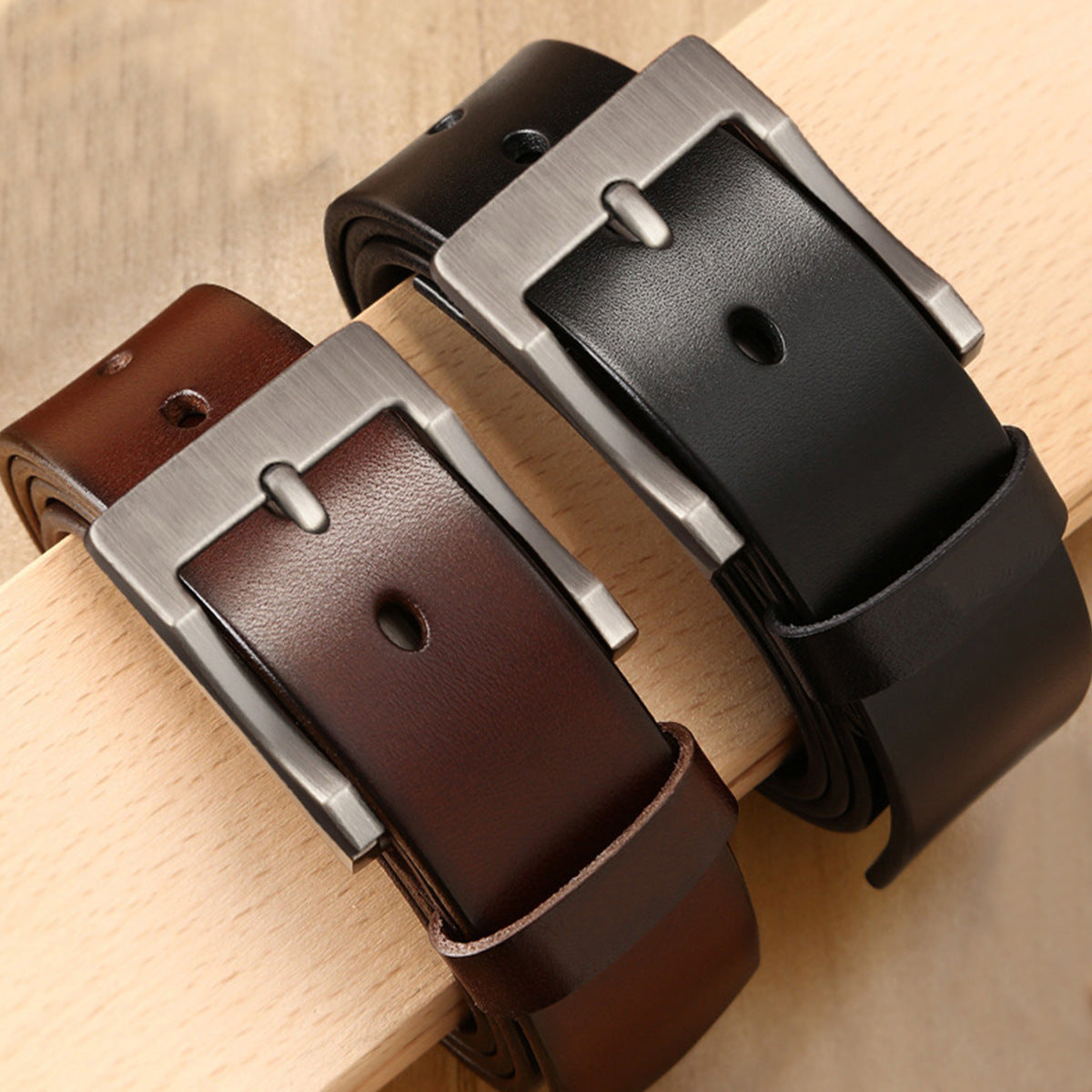 Men’s Pin Buckle Business Casual Belt | High-Sense Professional Simple Waistband | Trendy Minimalist Top-Layer Leather Belt | Luxury-Label Statuesque Men’s Accessory | 2026 High-Fashion Radiant Urban Essential