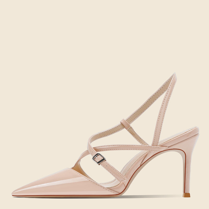 Women’s One-Word Strap High Heel Sandals | Elegant Single Strap Stiletto Heels | Minimalist Open-Toe Evening Sandals | High-Sense Classic Party Heels | 2026 Trendy Occasion Footwear