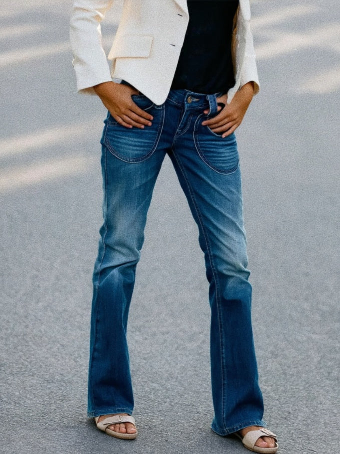 Women’s Classic Light Blue Denim Jeans T191 | Elegant Mid-Rise Straight Fit Jeans | Trendy Soft-Touch Daily Wear Denim | High-Sense Minimalist Women's Trousers | 2026 Essential Denim Collection