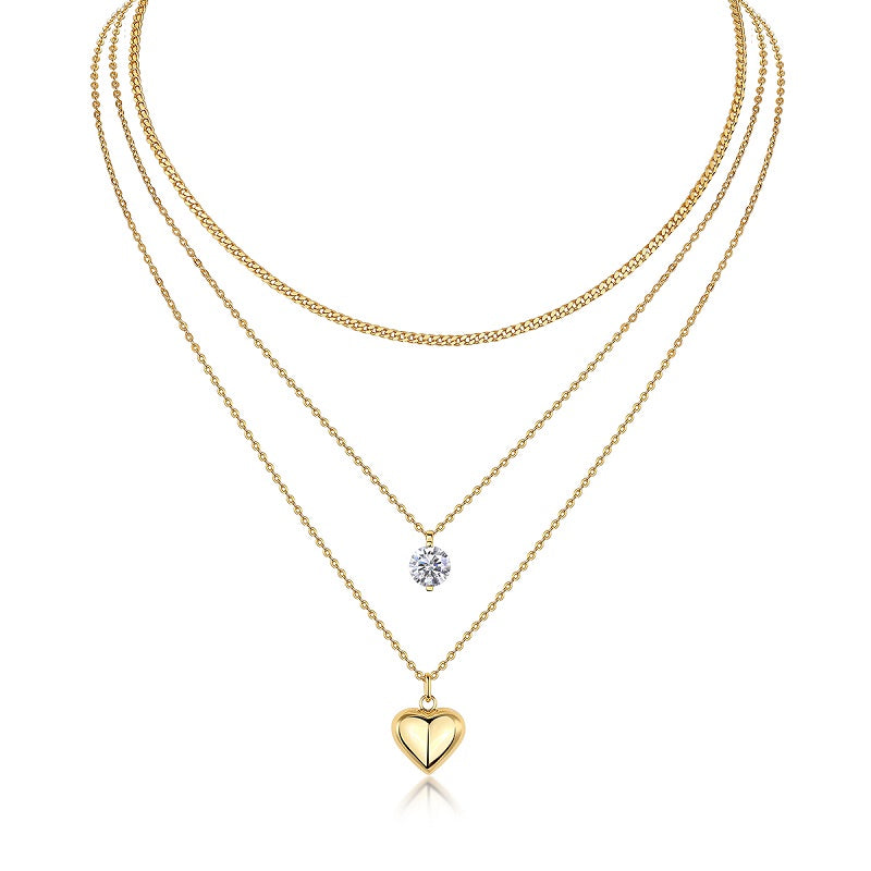 2 Carat Luxury Moissanite Pendant Necklace | S925 Sterling Silver 18K Gold Plated | Minimalist Trend Diamond Alternative Jewelry for Women