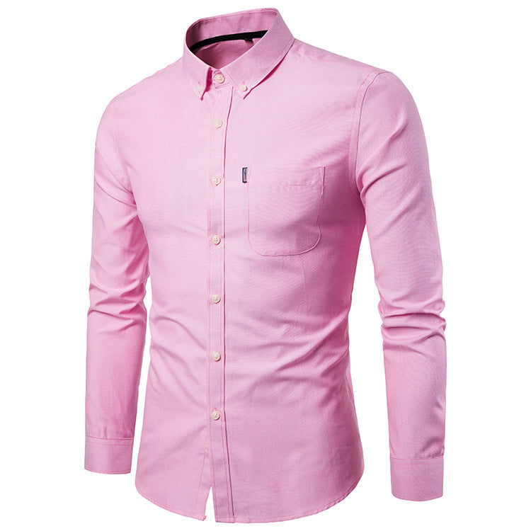 Men’s Korean Style Slim Fit Dress Shirt | Premium Long Sleeve K-Fashion Formal Shirt | Minimalist Tailored Men’s Professional Clothes